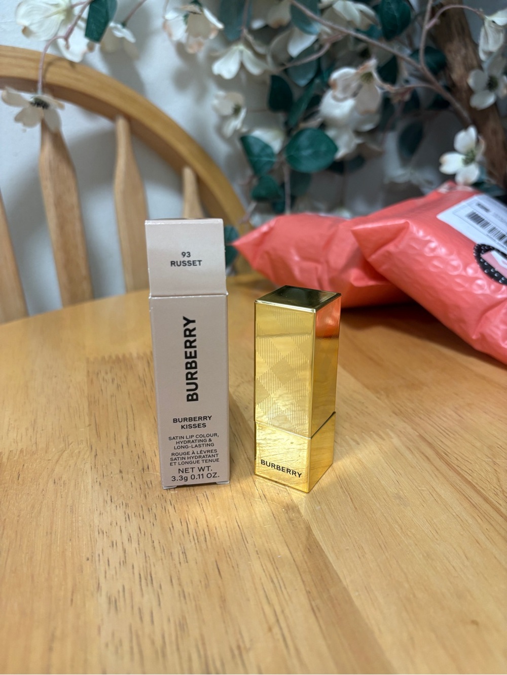 BURBERRY Kisses Satin Lip Colour 93 RUSSET, Full Sz 0.11oz, BNIB, AUTHENTIC, New